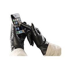PEARL urban Touchscreen-Handschuhe aus Ziegenleder, f�r Damen, Gr. 5,5