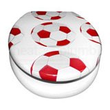 Red Football MDF Novelty Toilet Seat with Metal Round Hinges