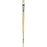 da Vinci Oil & Acrylic Series 7182 Top Acryl Paint Brush, Bright White Synthetic with Long Natural Polished Handle, Size 16