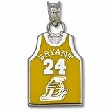 Los Angeles Lakers 5/8 Bryant 24 Enameled Jersey Pendant - Sterling Silver Jewelry