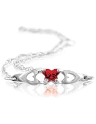 10K White Butterfly Cz Birthstone Bracelet With Box January Bracelet With Box