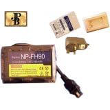 NP-FH90 Sony Li-Ion Replacement Battery for NP-FH30 NP-FH40 NP-FH50 NP-FH60 NP-FH70 NP-FH90 NP-FH100 with Mains Charger and Car adapter