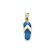 14k Turquoise Enamel Flip-Flop Pendant - JewelryWeb