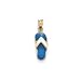 14k Created Turquoise Enamel Flip-Flop Pendant - JewelryWeb