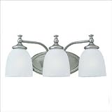 Review Sea Gull Lighting 44277-773 / Sea Gull Lighting 44277-773 Colonnade Three-Light Vanity, Two Tone Nickel Finish with Satin Etched Glass