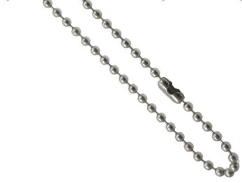 Click here to buy 316L Surgical Stainless Steel Chain Necklace Ball Chain. 3mm ball. Lengths: 24, 26, 28 by ToltecTraders.com.