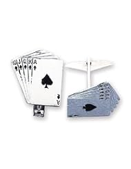 Sterling Silver Royal Flush Cuff Links