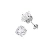 Sterling Silver Round Earrings - Stamping - 4 mm