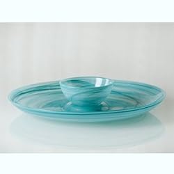 Alabaster Chip and Dip Set (Turquoise)