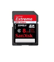 SanDisk Extreme HD Video 8 GB Class 10 SDHC Flash Memory Card SDSDRX3-8192-A21