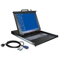 1U Rm 17IN LCD Single Rail with Integrated 8PORT KVM Switch/cables