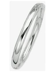8mm 14k High Polished White Gold Bangle Bracelet