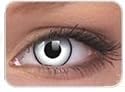 Farbige Kontaktlinsen Fun Lenses Zombie Weiß mit schwarzem Rand 1 Paar (2 Stück) incl. 60ml Pflegemittel und Behälter