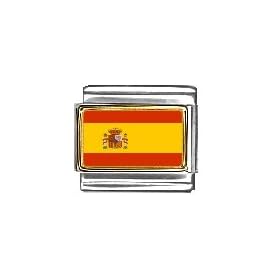 Spain Flag Italian Charm Bracelet Link