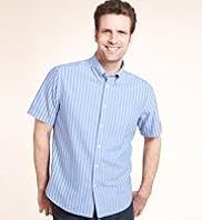 2 Longer Blue Harbour Pure Cotton Oxford Striped Shirt