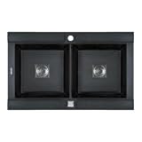 Pegasus GE20MB Granite Double Bowl Kitchen Sink, Metallic Black Pegasus GE20MB Granite Double Bowl Kitchen Sink, Metallic Black