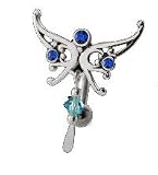 Reverse Mounted Belly Button Ring Butterfly