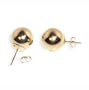 14 KT Yellow Gold High Polished Ball 10mm 14k Stud Post Earrings