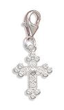 Filigree Cross Charm with Lobster Clasp