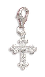 Filigree Cross Charm with Lobster Clasp