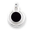 Sterling Silver Onyx Pendant with Chain - 16 Inch