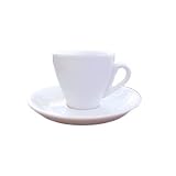 Cappuccino 12 Piece Cup and Saucer Set in White Porcelain