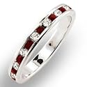 Women's Stone Band Garnet Swarovski.Crystal Ring, Size: 5-9