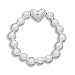 Sterling Silver Heart Bead Stretch Toe Ring