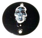 Skull Points Cover, Sportster, Black Eyes w/ Black Base