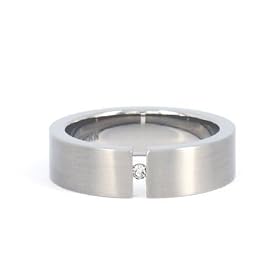 Gotham Diamond Tension Set Titanium Ring