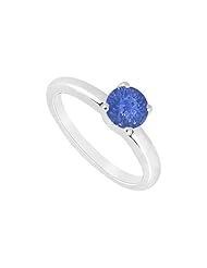 Sapphire Ring 14K White Gold - 1.00 CT TGW