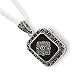 Jewelry : Sterling Silver Marcasite and Onyx Locket Necklace - 18 Inch