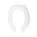 BEMIS 1955CTFR 000 SX-0327700 Antimicrobial Fire-Retardant Elongated Plastic Toilet Seat with Check Hinges, White