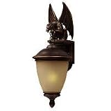 1 light outdoor in oil rubbed bronze, cognac antiqued glass