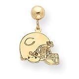14K Chicago Bears Helmet Dangle Post Earrings - NF341