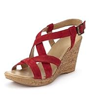Suede Open Toe Strappy Wedge Sandals