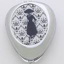 Black and White Fashion Pill Box W Pink Pouch