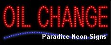 Buy Oil Change LED Sign 11 x 27 by Paradice Neon Signs now!