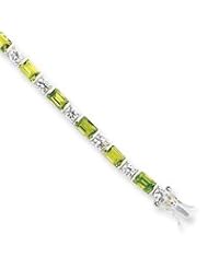 Sterling Silver Peridot & CZ Bracelet
