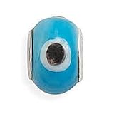 Sterling Silver Evil Eye Glass Bead