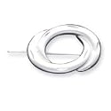 Sterling Silver Satin Finish Diamond Cut Double Circle Pin