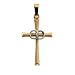 14K Two Tone Gold Cross Pendant With Wedding Bands