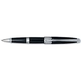 Cross Apogee Black Star Lacquer Selectip Rolling Ball Pen with Satin Finish Center Ring AT0125-2