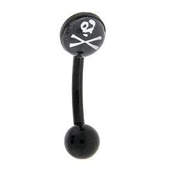 16 Gauge BIOPLAST Pirate Logo Eyebrow Ring