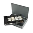 Sparco Products SPR15500 Cash Box- w- 2 Keys- 10 Compartments- 10-.50in.x15in.x2in.- Gray
