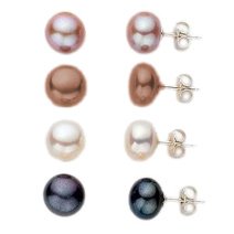 Multi Color 9-10mm Cultured Pearl Earring Set by Orkyd Pearls