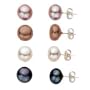 Multi Color 9-10mm Cultured Pearl Earring Set