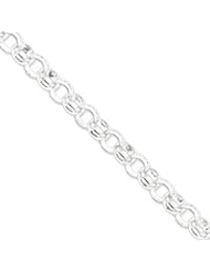 Sterling Silver 11.00mm Belcher Light Bracelet QFC80-8.5"