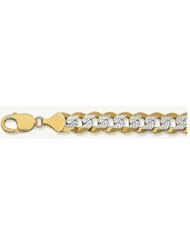 11mm White Pave Light Flat Cuban Chain 28"