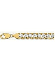 11mm White Pave Light Flat Cuban Chain 24"